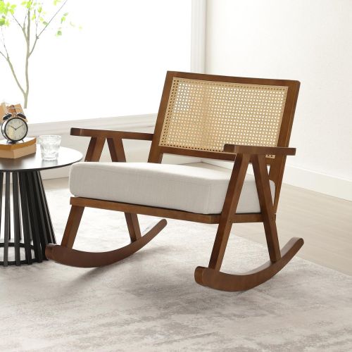 Plain Classic Cane Rocking Chair, Frame Material : Wood