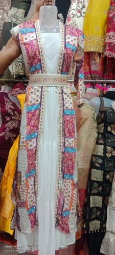 One Piece Printed Georgette Gown, Packaging Type : Plastic Bag