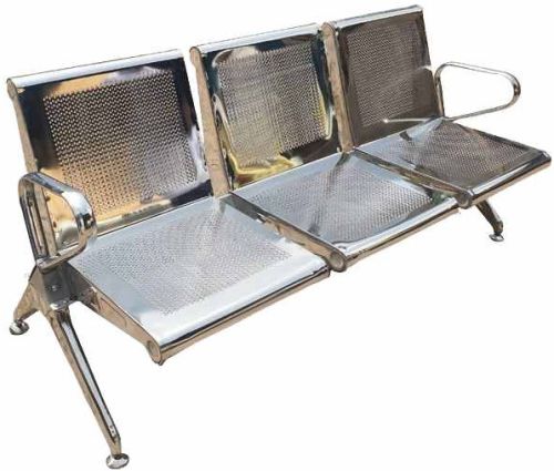 Stainless Steel 202 Waiting Chair, Color : Silver