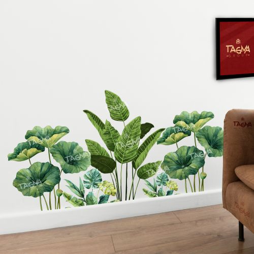 Green Banana Leaves PVC Wall Sticker, Color : Multicolor