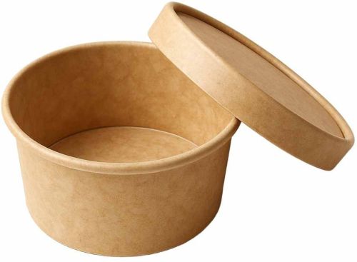 Plain 250ml Kraft Paper Food Container, Color : Brown