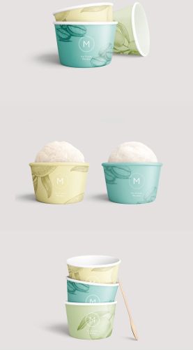 Paper Ice Cream Cups, Color : Multi