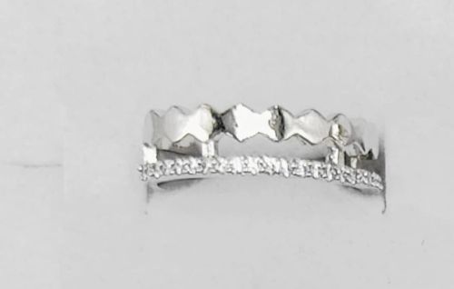 Chevron Dual Band Ladies Ring Geometric + Elegant Fusion