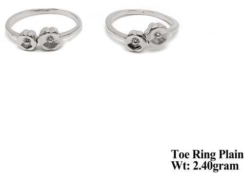 Floral Stone Silver Plain Toe Ring, Gender : Unisex