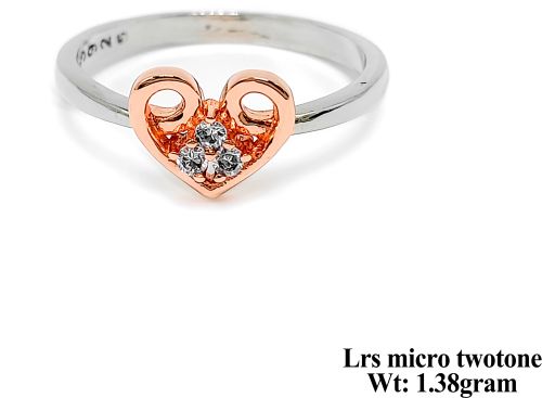 Heart Floral Two Tone Silver Ring, Gender : Women