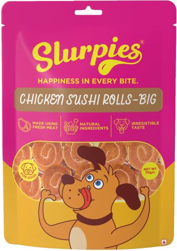 70 Gm Slurpies Chicken Sushi Rolls for Treats Dogs