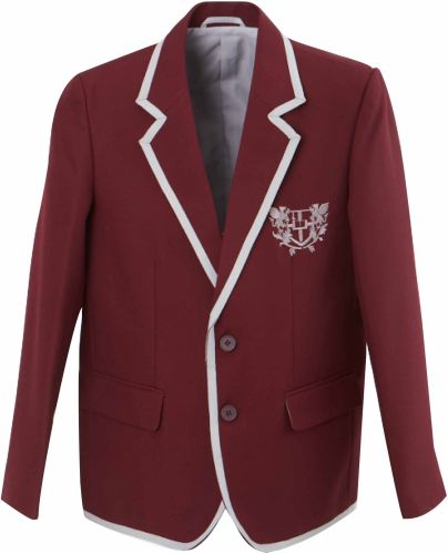Polyester Blend Elegant Girls Tailored School Blazer, Color : Maroon