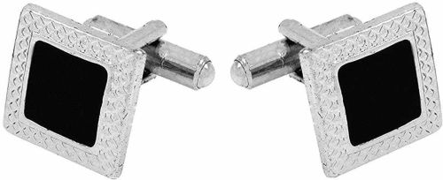 Polished Men Adjustable Metal Office Cufflink, Color : Silver, Black