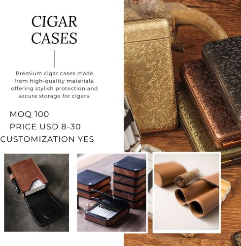 Leather Premium Cigar Case, Packaging Type : Gift Box