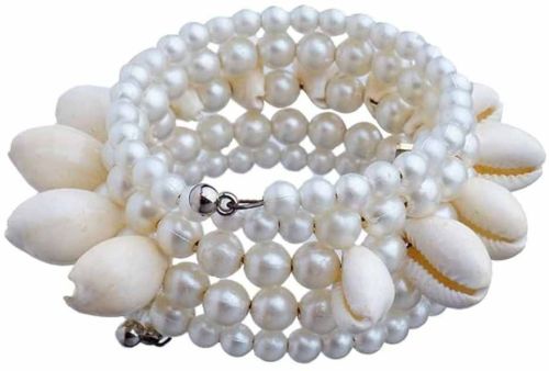 Metal Women Lightweight Pearl Beaded Bracelet, Color : White