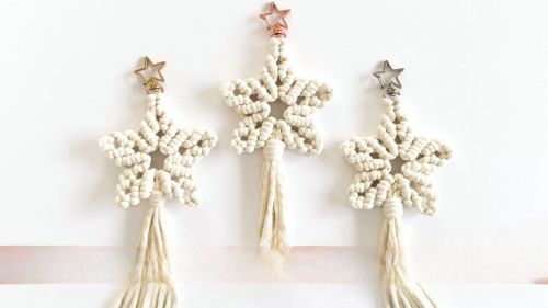 Macrame Beige Shooting Star Keychain, Packaging Type : Plastic Pouch