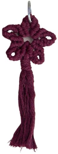 Macrame Maroon Shooting Star Keychain, Packaging Type : Plastic Pouch