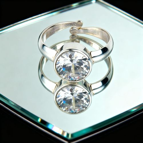 White Zircon Stone Rhodium Ring Party Wear