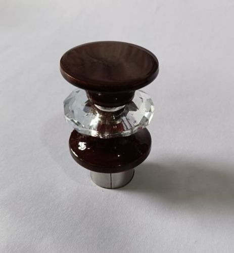 Metal Base Crystal Ring Wood Curtain Stopper, Weight : Approx. 135g
