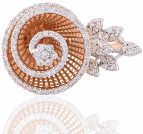 Diamond Studded Gold Ring