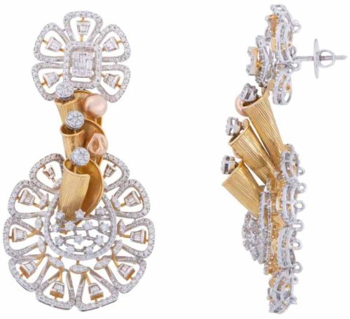 Elegant Ladies Gold Pendant Set, Brand Name : Taansrie Diamonds