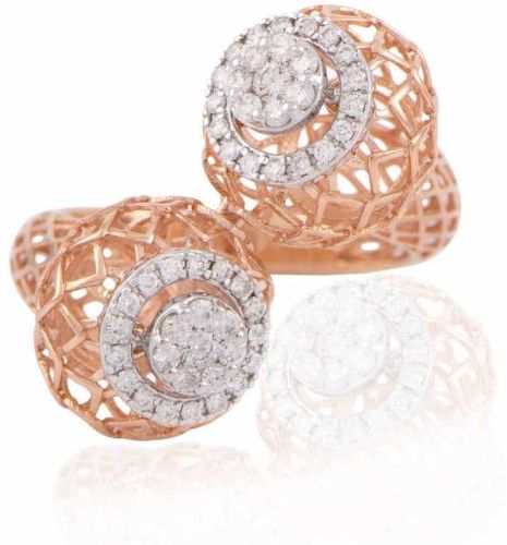 Ladies Diamond Studded Gold Ring