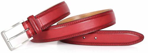 Maroon Patterned Formal Leather Belt
