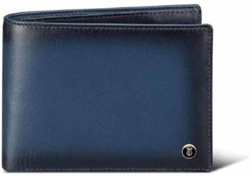 Plain Navy Blue Compact Leather Wallet, Shape : Rectangular