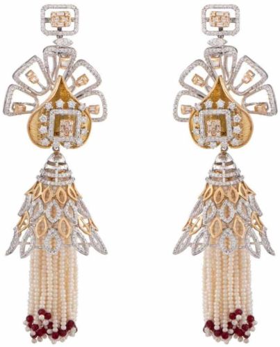 Premium Gold Diamond Pendant Set Elegant Luxurious, Gender : Female