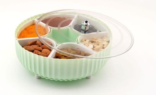 Round Plastic Masala Box, Color : Assorted for Kitchen Storage
