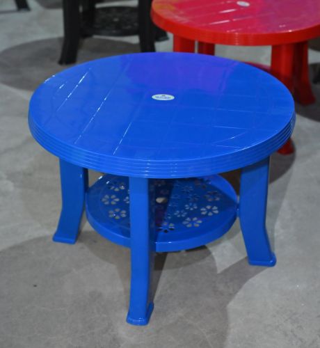 Blue Round Plastic Coffee Table, Brand Name : Nilachal