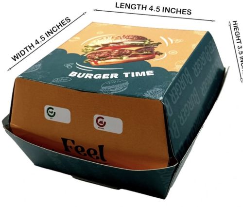 Cardboard Burger Packaging Box, Color : Brown