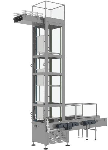 Automatic Powder Coated Motor Mild Steel Vertical Conveyor