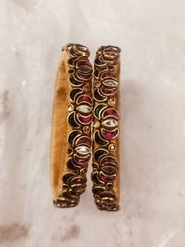 Thread Kundan Bangle 2.4, 2.6, Brand Name : Ajufachion