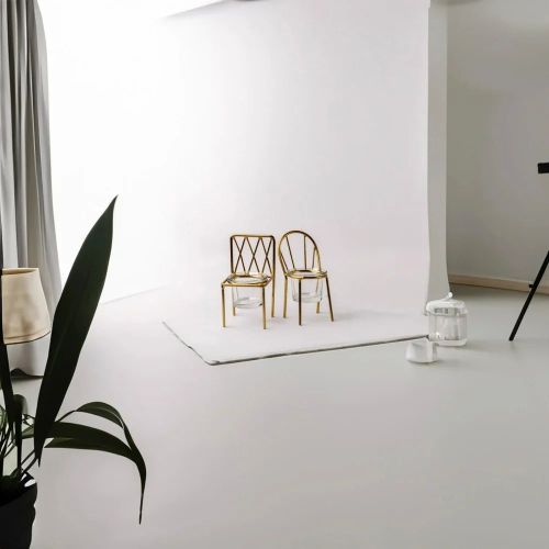 Polished Alloy Metal Chair Shape Candle Holder Set Standard