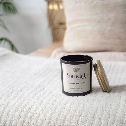 Sandalwood Paraffin Wax Candle, Color : White Standard for Decoration