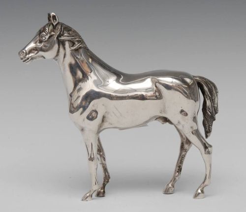 99.9 Silver Standing Pose Horse Sculpture