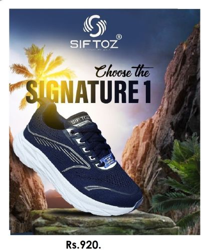 Mens Navy Mesh Athletic Sneakers Uk 6-10