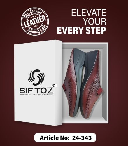 Mens Maroon Stitched Leather Loafer Shoes Uk 6-10