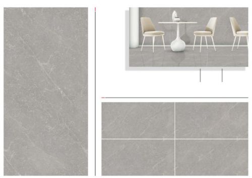 Polished Grey Ceramic Floor Tiles 600x1200mm, Packaging Type : Box