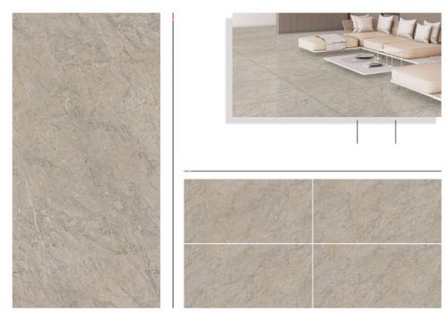 Porcelain Glossy Floor Tiles, Color : Grey 600x1200mm