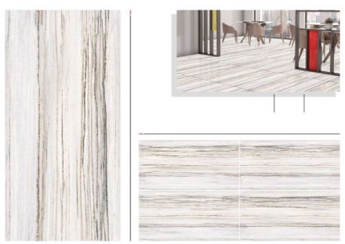 Ceramic Premium Glossy Floor Tiles, Color : Grey White 600x1200mm