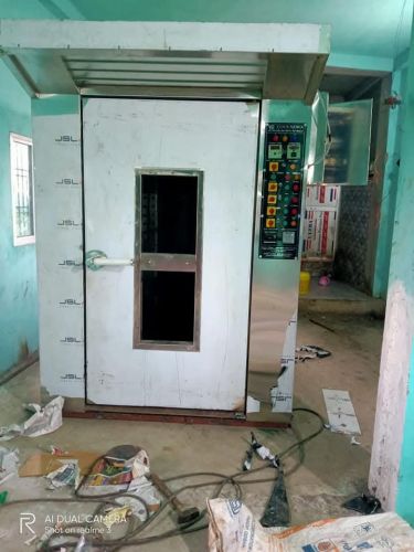 Stainless Steel Electric Bakery Rotary Rack Oven, Color : Grey