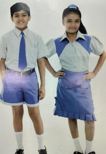Checked Cotton School Uniform, Gender : Boys, Girls