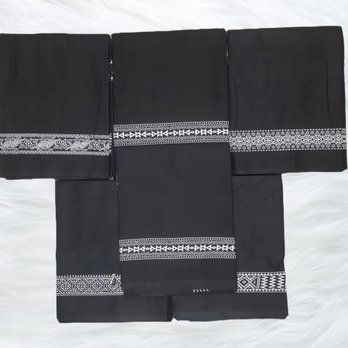 Plain Black Patti Cotton Gamcha