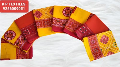 Printed Cotton Chunri, Color : Red, Yellow