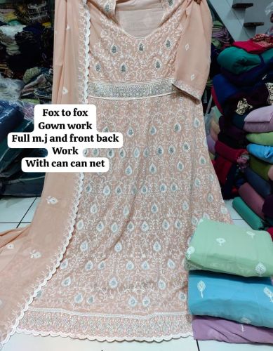 Georgette Ladies Fully Stitched Gown for Party Wear, Festival Wear