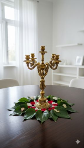Plain Polished Brass Candle Stand, Color : Golden, Yellow