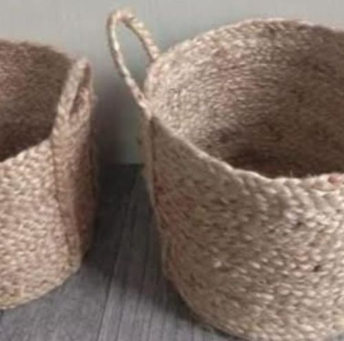 Plain Polished Jute Planter, Color : Brown