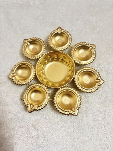 Polished Brass Diya Plates, Color : Golden, Yellow Multisize