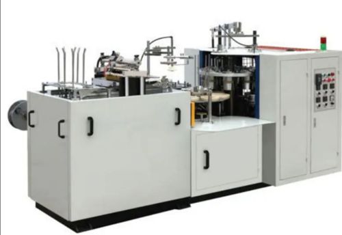 Electric Polished Mild Steel Paper Cup Making Machines, Color : Grey