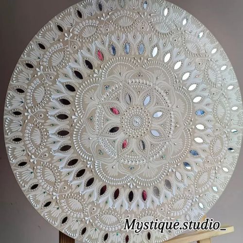 Printed Polished Lippan Art, Color : White