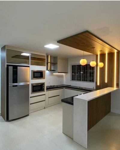 Polished Wooden modular kitchen for Home, Hotel, Motel, Restaurent