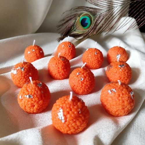 Paraffin Wax Motichoor Laddu Candle, Brand Name : Shri Ram Traders