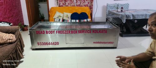 Plain Stainless Steel Dead Body Freezer Box, Color : Grey for Hospital